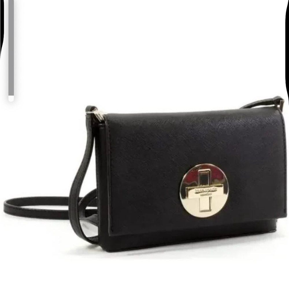 Kate Spade Black Shoulder Bag with Silver Accent